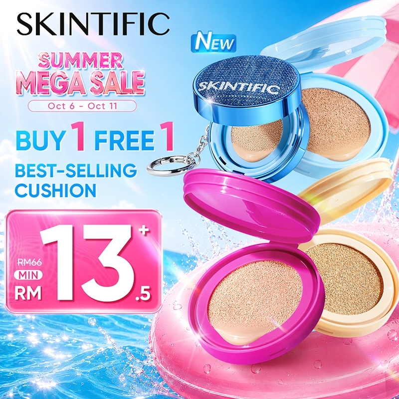 【TOP SALE】SKINTIFIC Refill Cover All Perfect Cushion High Coverage Poreless FlawlessFoundation Makeup 24H Longlasting