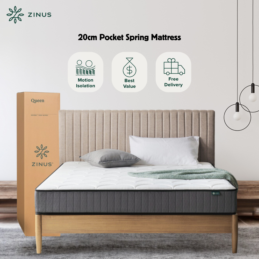 Tilam Mattress Zinus 20cm Pocket Spring Tilam Single / Queen