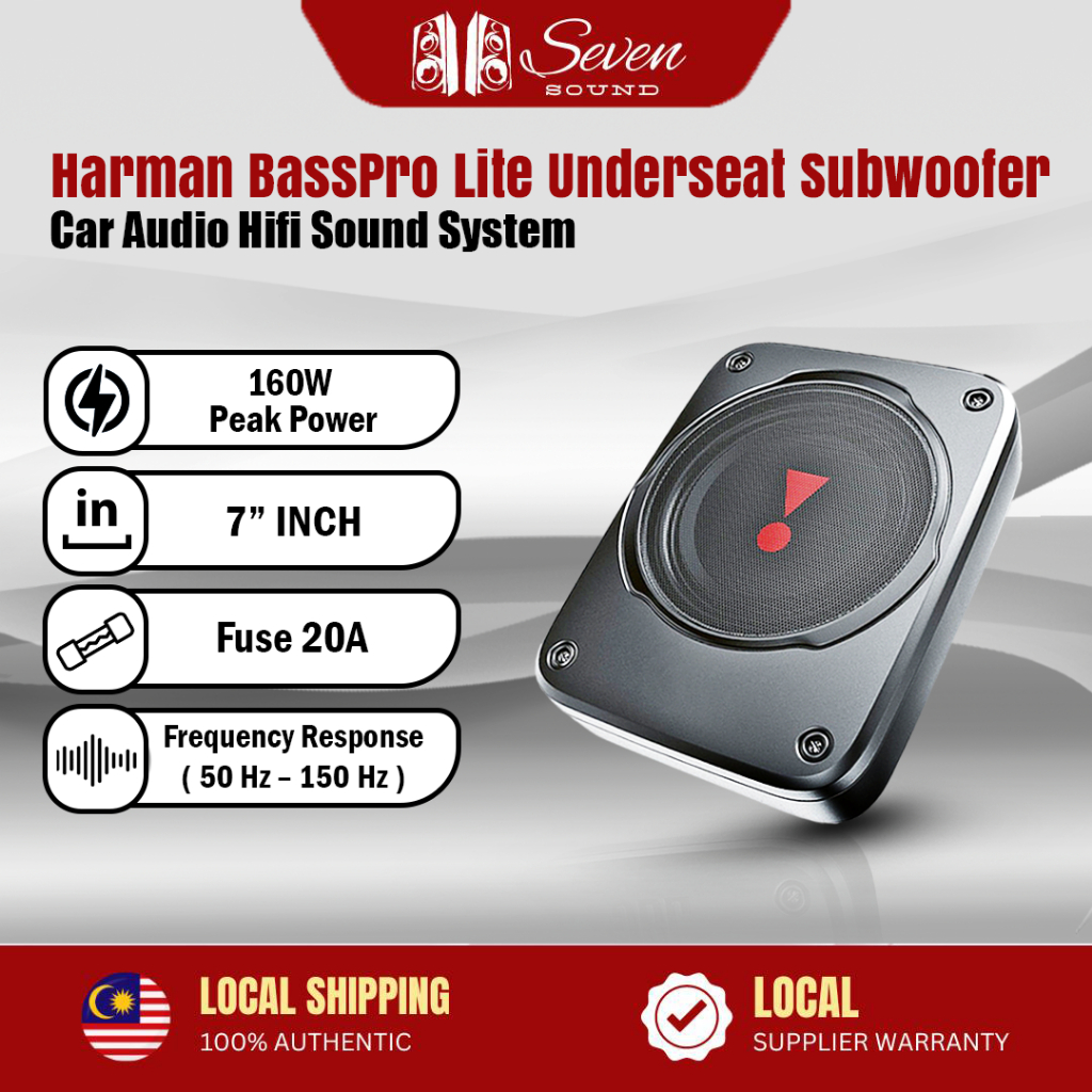 7" Harman BassPro-Lite JB-160W Underseat Subwoofer Car Audio Bawah Kerusi Kereta