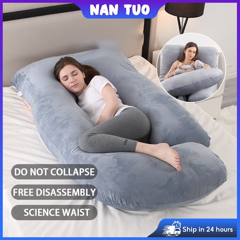 Maternity pillow pregnant Bantal ibu mengandung murah Full Cotton pregnancy pillow U/J shape 1.8M Bantal Menyusu孕妇枕