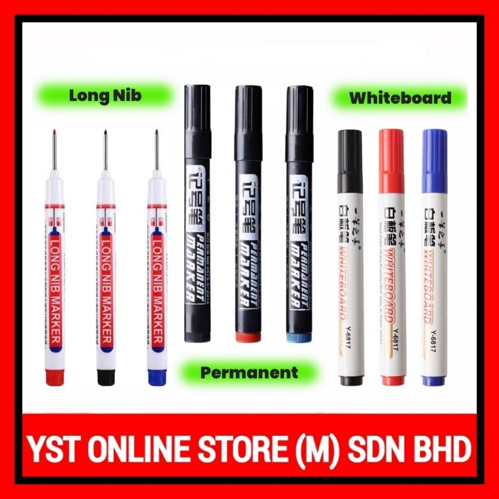Yst Online Store Permanent Marker Pen Whiteboard Long Nib Long Head Marker Pen Woodworking Decoration Deep Hold 20mm