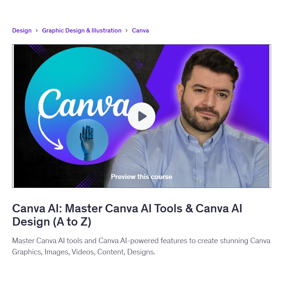 Canva Video Course-Canva AI: Master Canva AI Tools & Canva AI Design (A to Z) | Learn Canva 2025