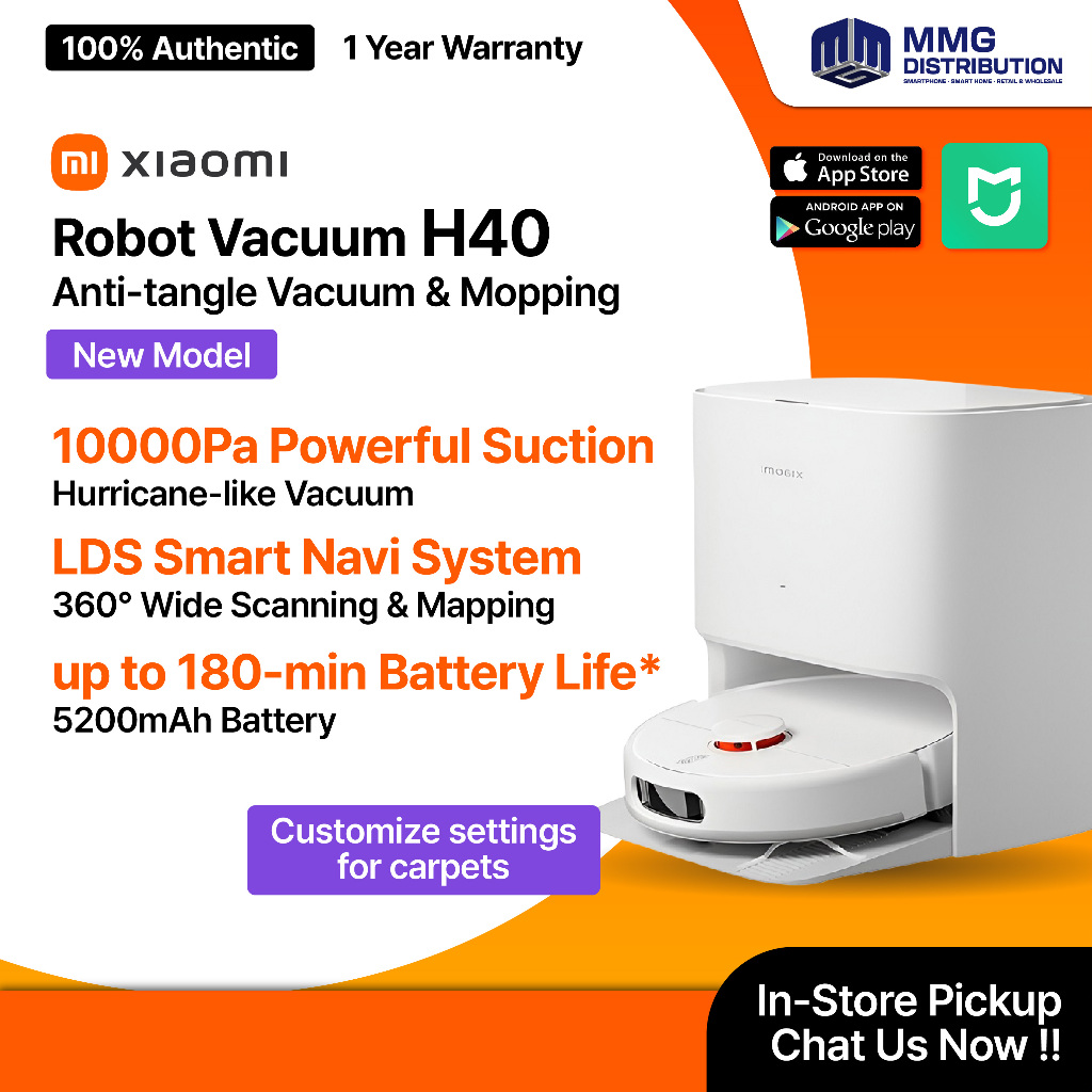 Xiaomi Robot Vacuum H40 | 10000Pa Strong Suction | Dust & Mop Smart Vakum | 自动扫地机 | Cleaning