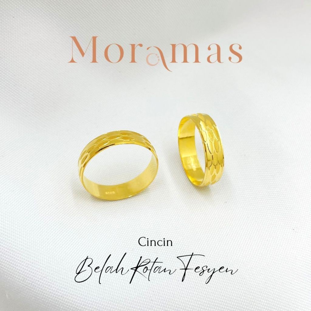 Moramas SNAKE SKIN Bond Ring 916 Gold/ Cincin Belah Rotan SISIK ULAR Emas 916/ 圆型戒子916金 #Couple Ring