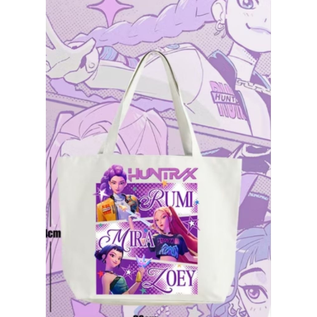 HUNTRIX TOTE BAG, BEG KANVAS HUNTRIX
