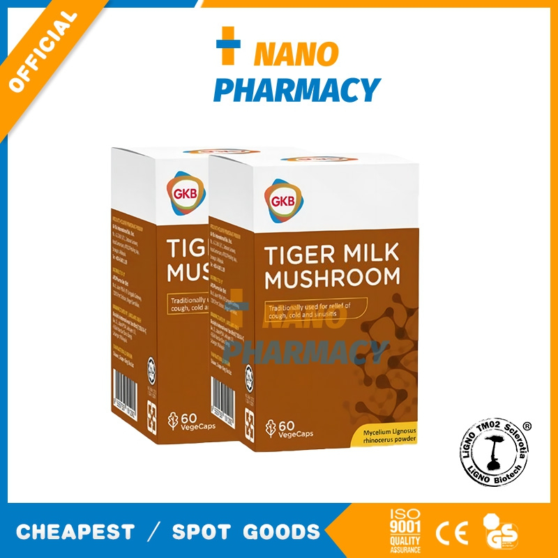 NANO Buy 3 Get 1 490mg GKB Tiger Milk Mushroom, Supports Respiratory Health, Anti-Inflammatory, Immune Support