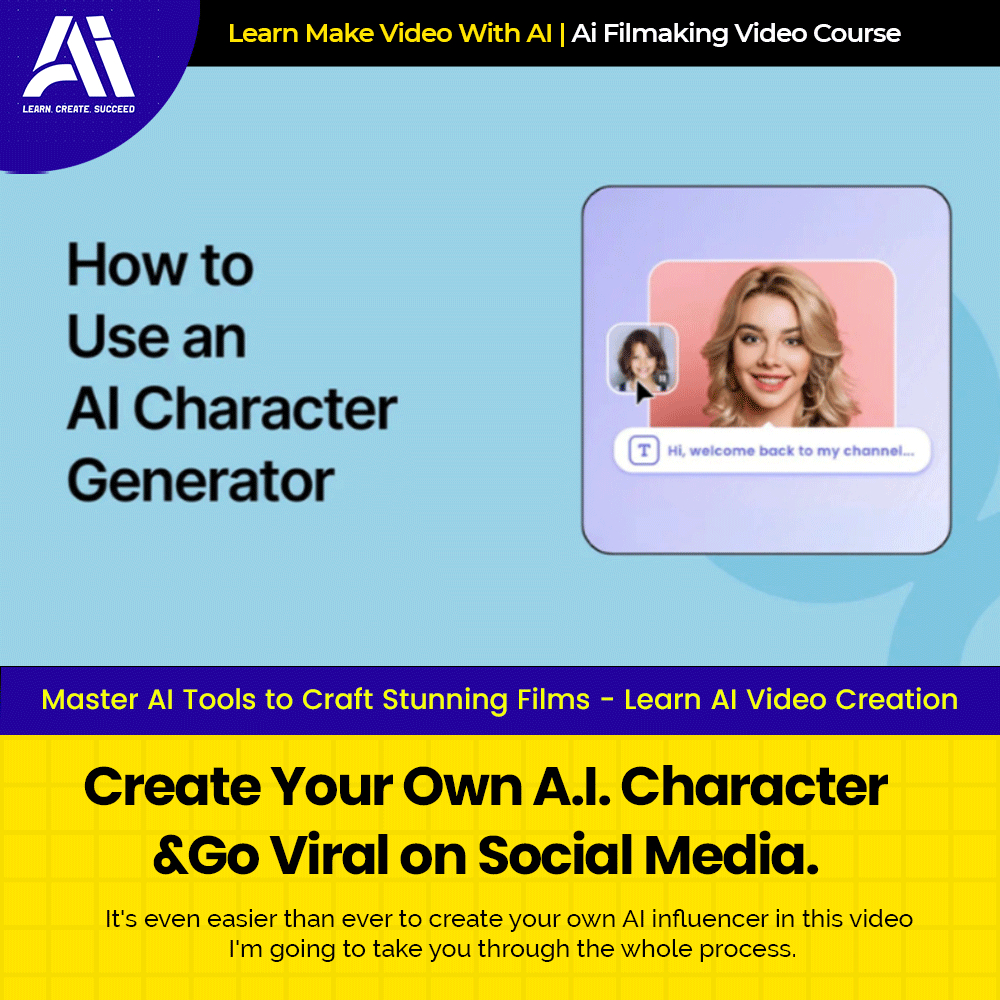 Video Course - Create Your Own A.I. Character & Go Viral on Social Media |  Ai Make Video | Make Video With AI