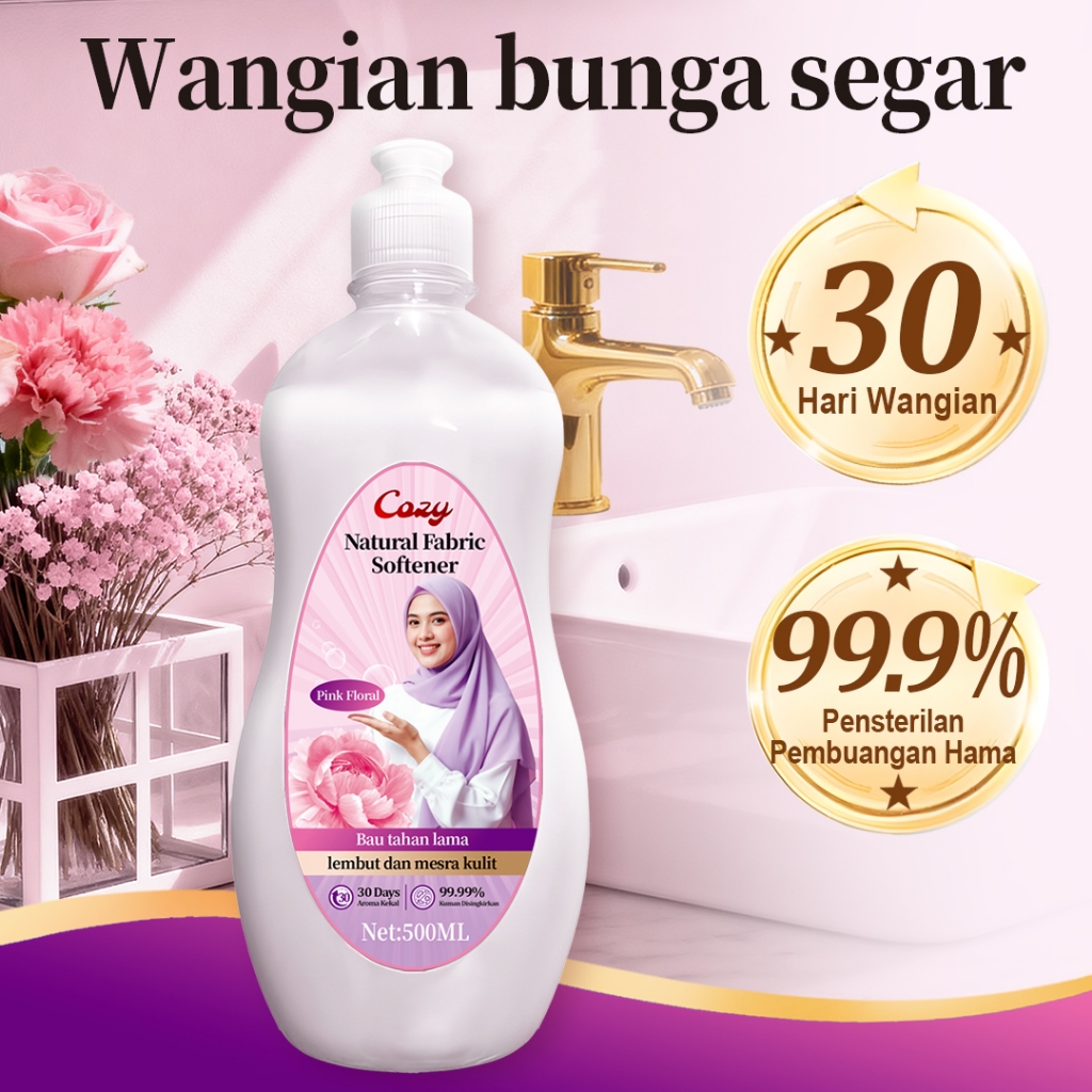 Cozy fabric softener  Long-lasting fragrance + softness+99.9% sterilization  Three effects in one Natural plant formula