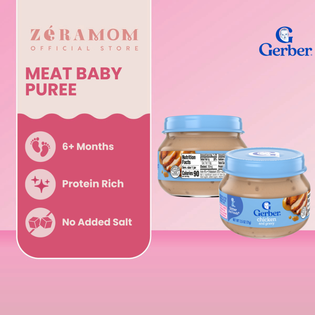 Zéra Mom - Gerber Chicken & Gravy Baby Food 6m+ (71g) | Makanan Bayi 6m+ Ayam & Kuah