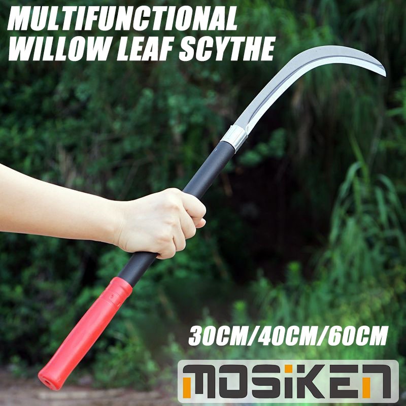 Mowing Sickle Batang Besi Sabit Pisang 60cm Batang Besi Sabit Sabit Unta Pemegang Getah Rumput Sabit Memotong Sabit Iro
