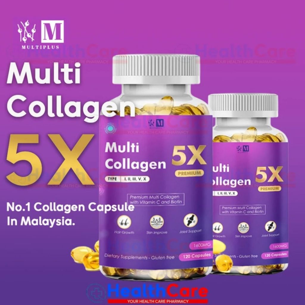 [BUY 1 GET 1]  MULTI COLLAGEN 5X - Minuman Kolagen Premium Untuk Kulit, Rambut & Kuku Sihat | Cerah, Anjal & Awet Muda