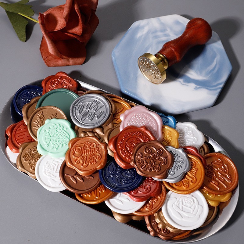 Wax Seal Stickers – Self-Adhesive Ready Made Wax Seals for Invitations, Gifts & Journals