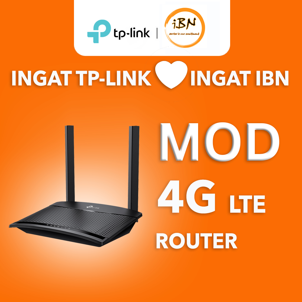 TP-Link TL-MR100 4G LTE WiFi Router | Modem Sim Kad Tanpa Wayar | Plug & Play Internet Rumah / Pejabat