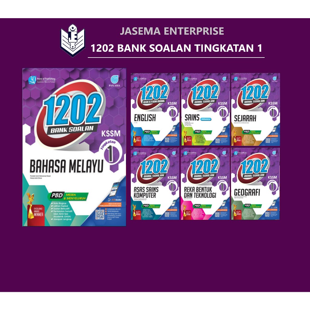 1202 Bank Soalan Tingkatan 1 Tatabahasa | Bm | Matematik | Sains | Sejarah | Geografi | RBT | Asas Sains Komputer |Moral
