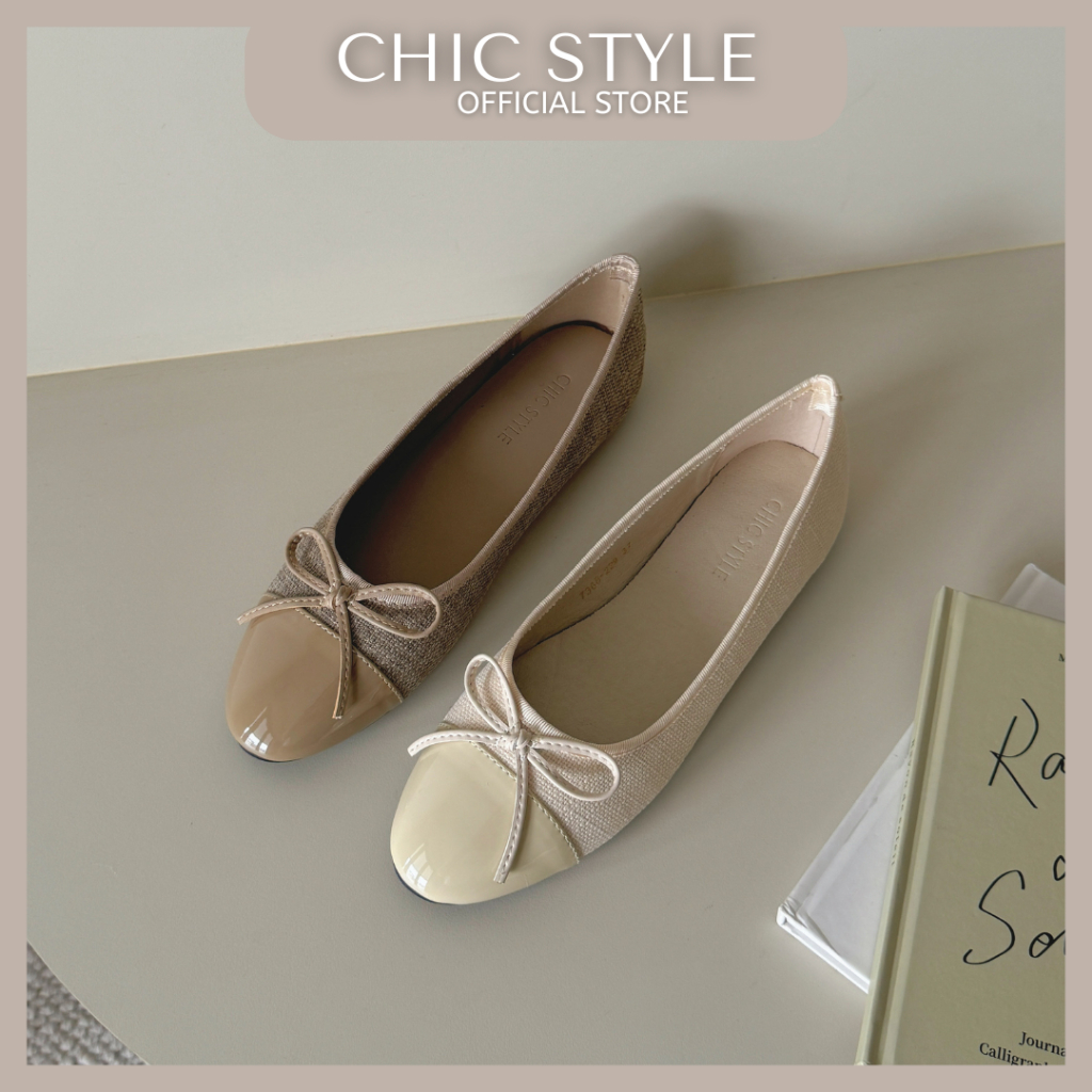 CHIC STYLE Jaclyn Tweed Ballet Flats | Casual OL Workwear | Kasut Perempuan | Size 35 - 39