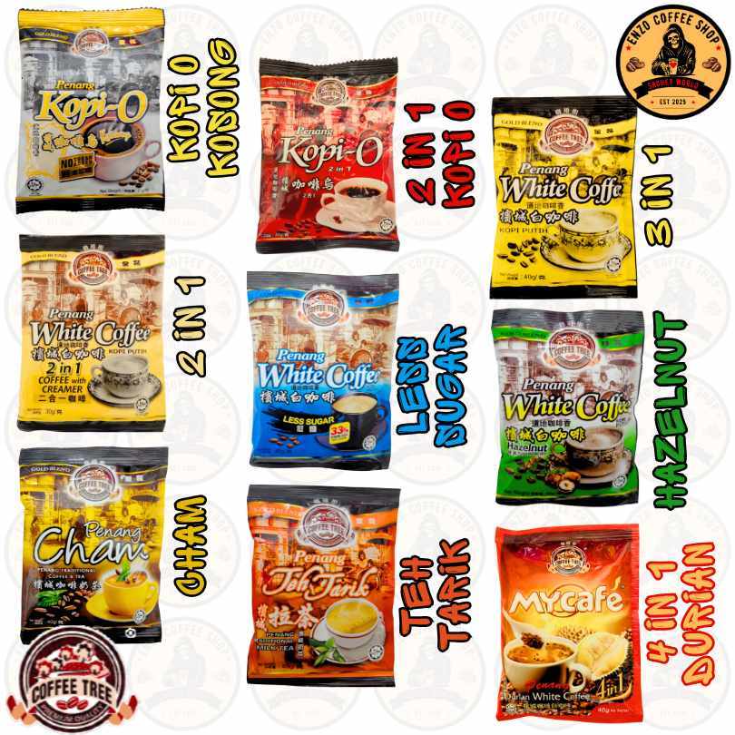 Coffee Tree - Penang Kopi O & White Coffee - Instant Coffee Drink - Sachet