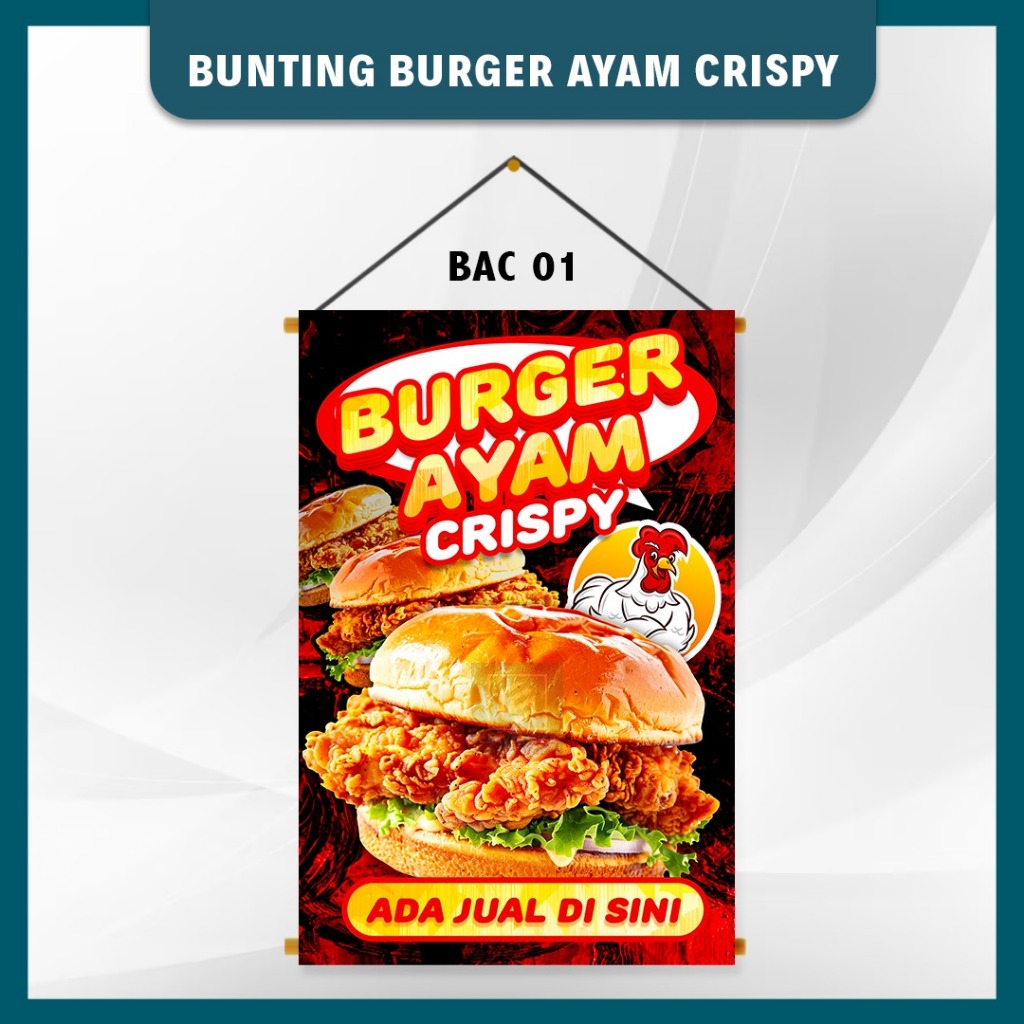 BUNTING UV BURGER AYAM CRISPY | SIAP CEPAT & MURAH