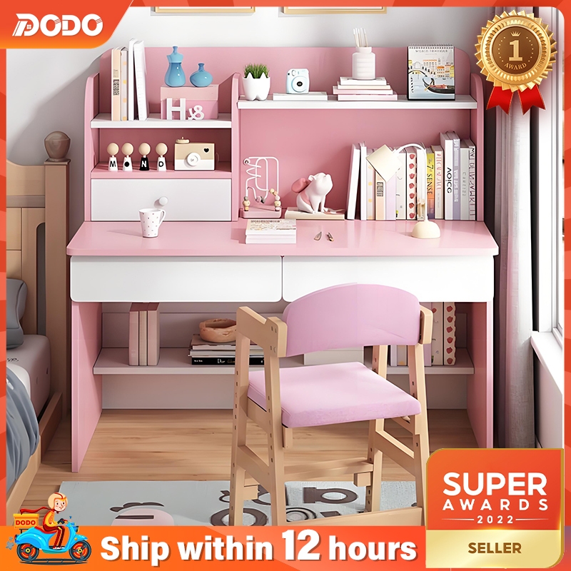 DO 100/120CM Kid Study Desk With Book Shelf Meja Belajar Computer Table Home Desk Meja Komputer Office Table  儿童学习桌