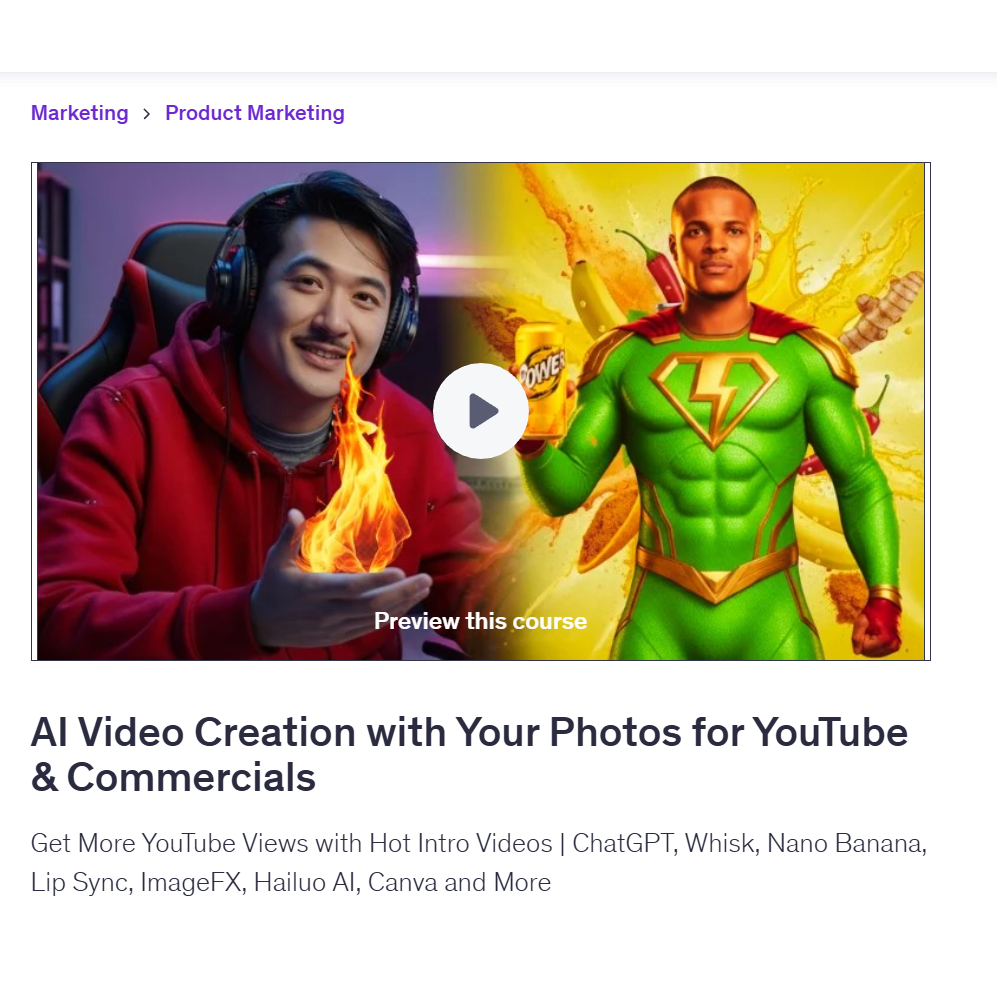 Make Ai Video Course-AI Video Creation With Your Photos For Youtube & Commercials | Make Video With Ai Lessons