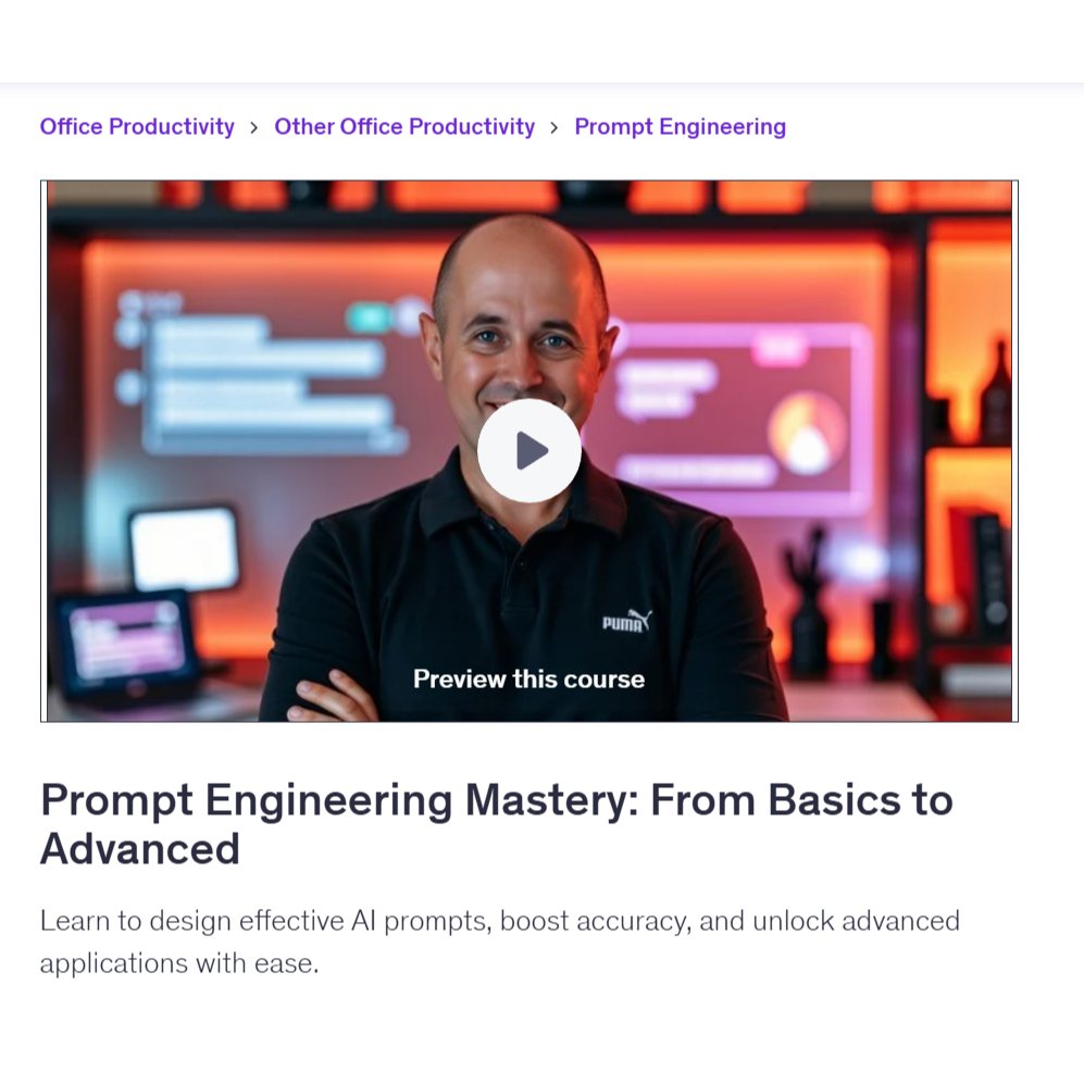 Ai Prompt Video Course- Prompt Engineering Mastery: From Basics to Advanced | Learn AI Prompt Video Lessons