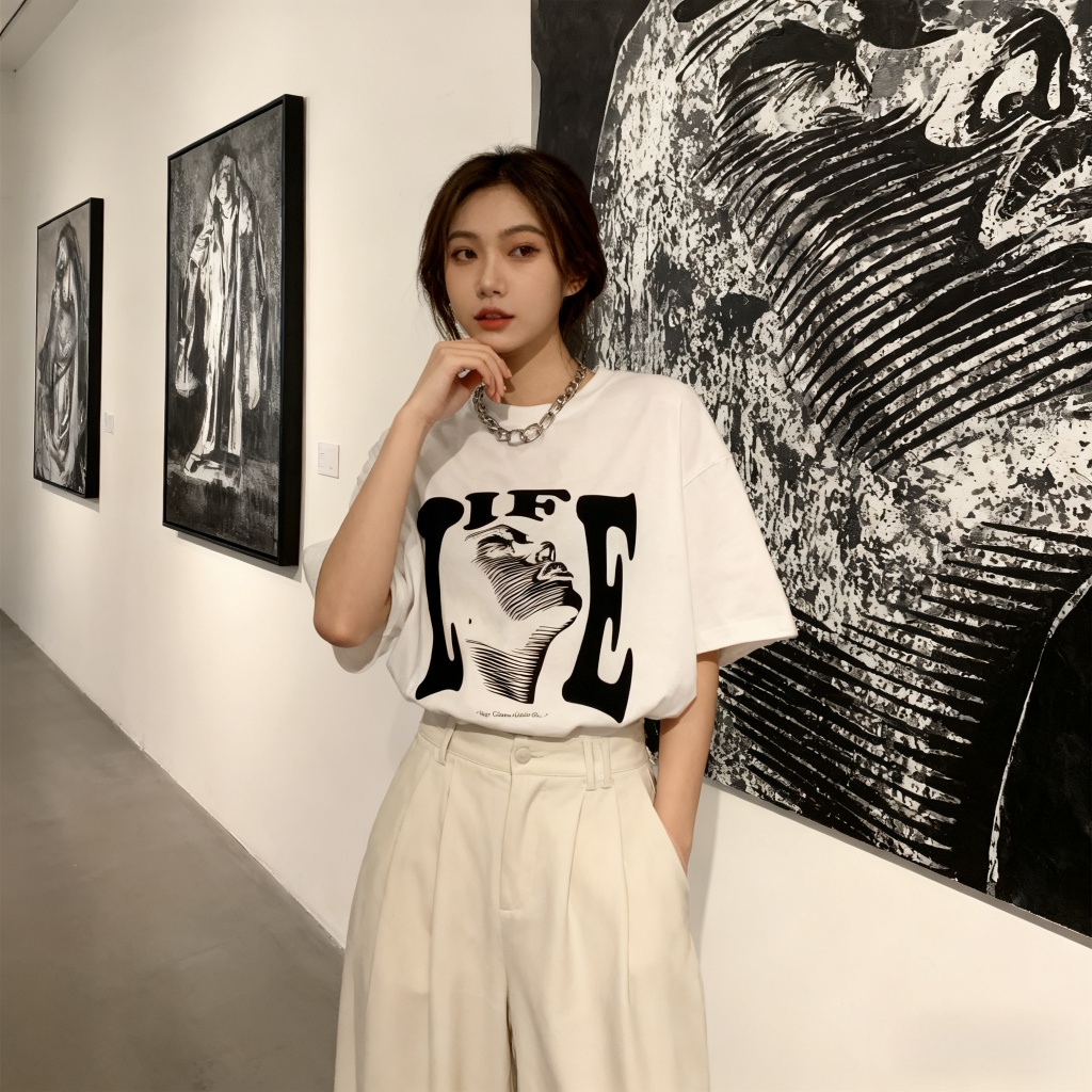 T-Shirt Unisex Leher Bulat Lengan Pendek Oversized Kapas 180gsm Print Bergrafik Baru Tiba