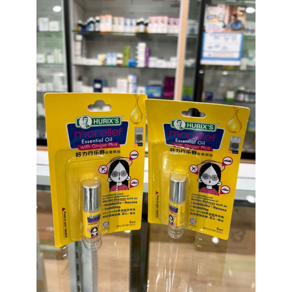 HURIX'S Morelief Essential Oil 5ml- Mabuk Darat / Laut / Udara • Pening • Loya • Sakit Kepala