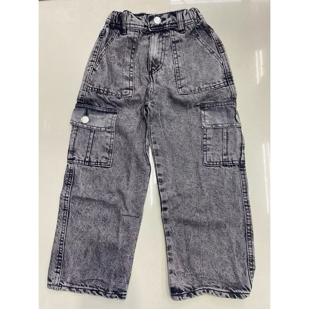 NEW ARRIVED(OFFER OFFER) (kid wear)seluar cargo poket Budak unisex cargopremium acid wash