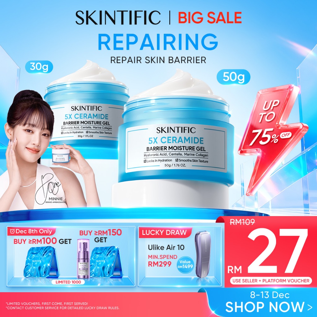 SKINTIFIC 5X Ceramide Barrier Repair Moisture Gel Hydrating Moisturizer Skincare Moisturiser Day Night Cream Centella