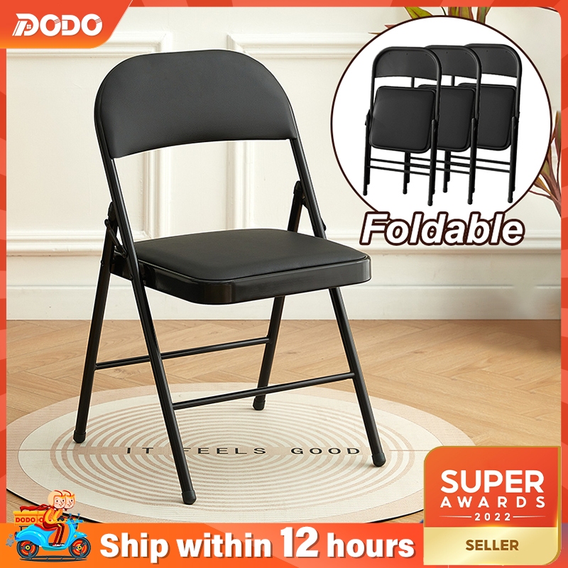【NEW】Foldable Chair With Cushion Kerusi Lipat Portable Lightweight Chair Home Living Office Meeting Chair 折叠椅