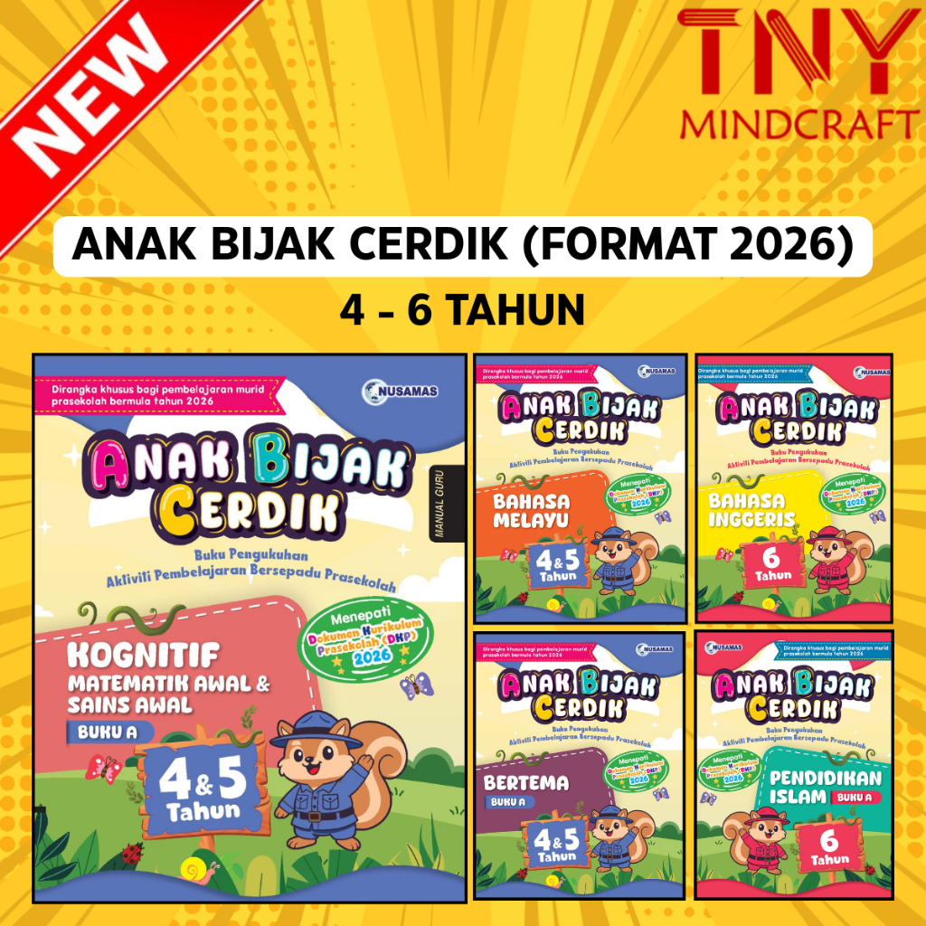 [TNY] NUSAMAS: ANAK BIJAK CERDIK PRASEKOLAH【4 - 6 TAHUN】FORMAT TERKINI 2026