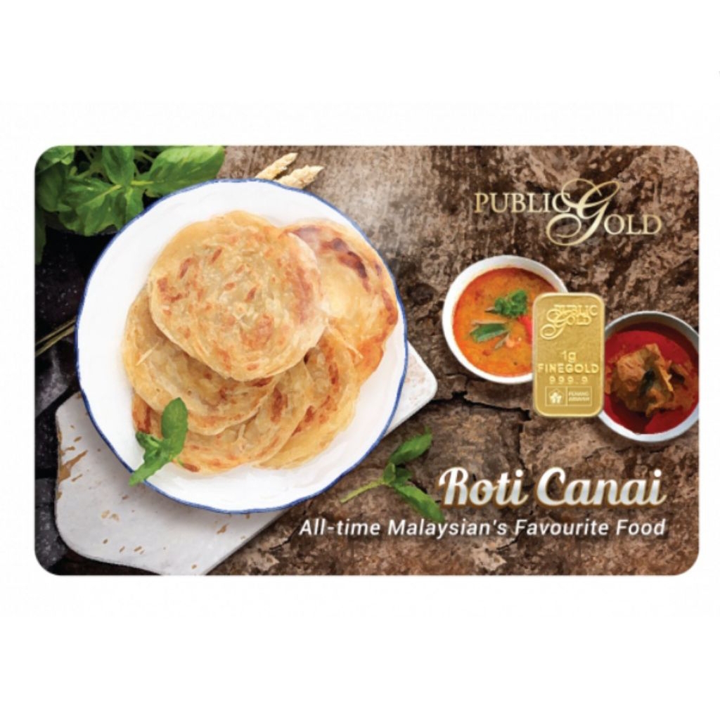 PUBLIC GOLD Bullion Bar 1g (Au 999.9) - Roti Canai 🍞