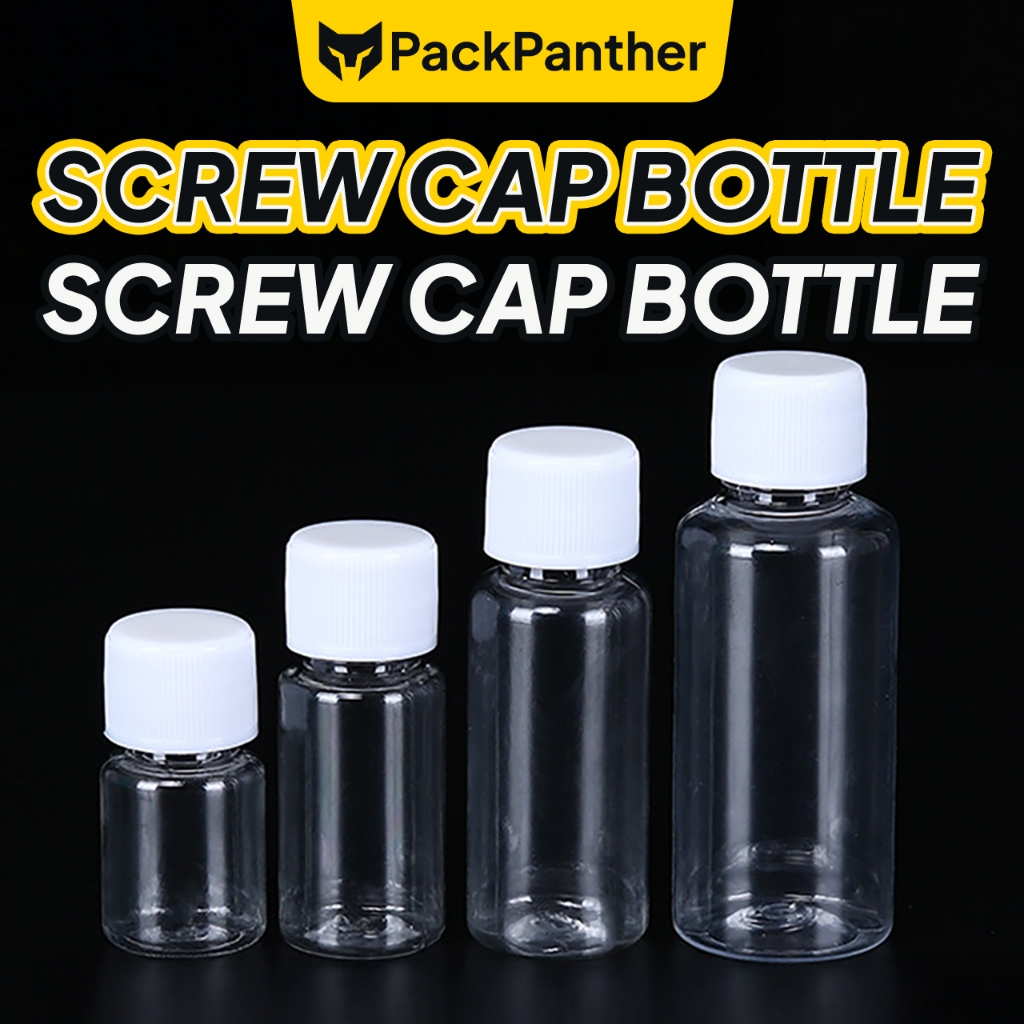 Transparent Plastic Bottle Screw Cap Botol Kosong Refill Travel 10ml 20ml 30ml 50ml 60ml 100ml Kukuh