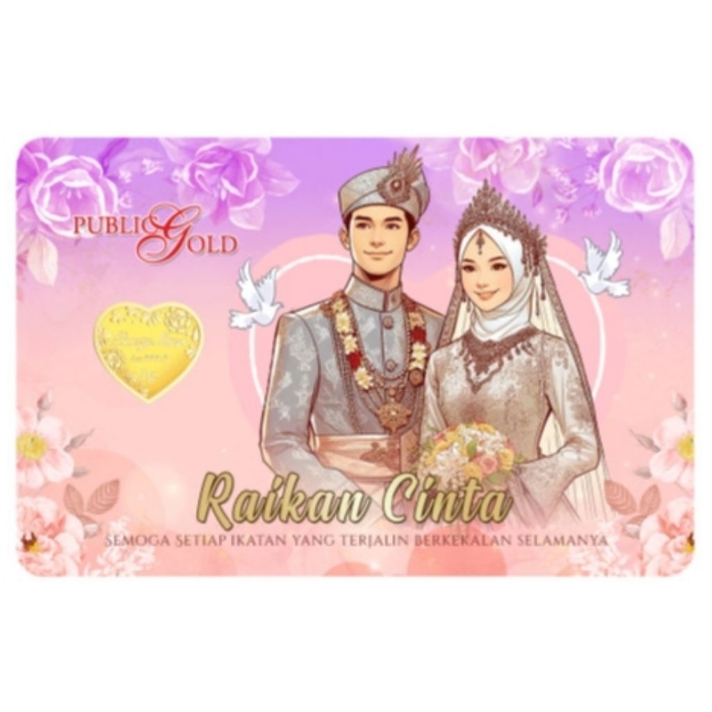 Public Gold PG BungaMas 1g Bar Raikan Cinta Au 999.9
