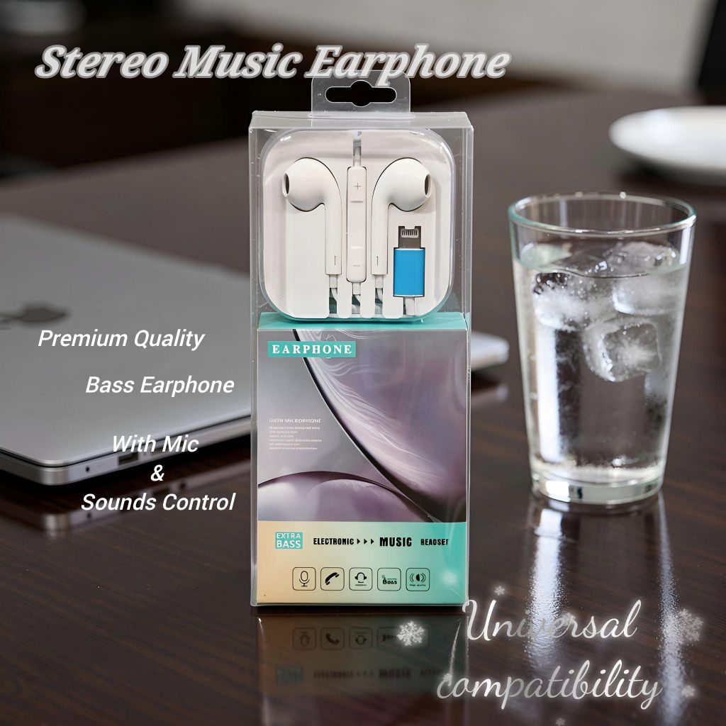 Premium 3.5mm/Type C/ Llght-ning Stereo Music Earphone with Mic& Sound Control Surrounding Heatset