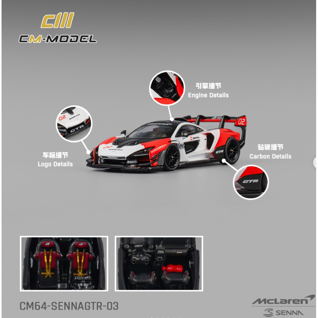Miniature CM 1/64 McLaren Senna GTR – Édition Limitée James Hunt – Neuve
