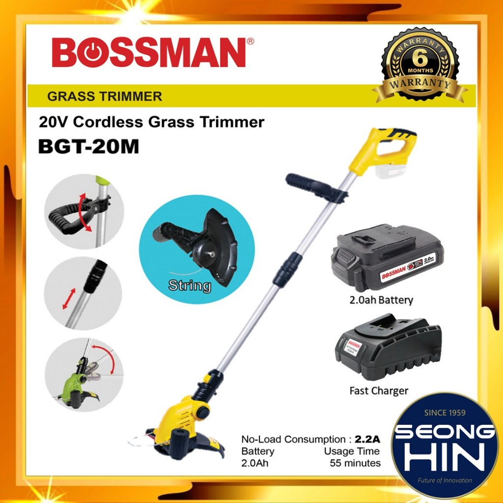Bossman 20V Cordless Grass Trimmer BGT20M Mesin potong rumput mesin rumput bateri tanpa wayar