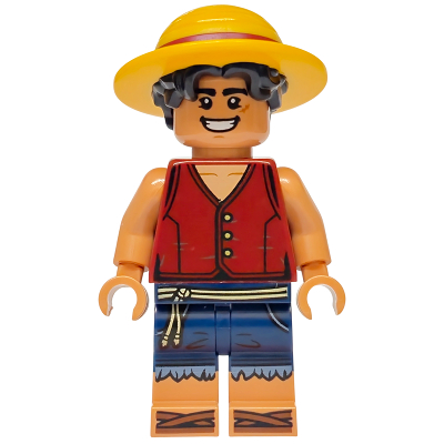 LEGO OP018 One Piece 75640 :  Monkey D. Luffy - Hair Combo, Straw Hat