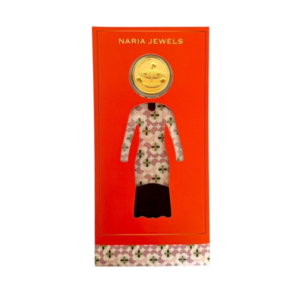 NARIA 999.9 / 24K Gold Wafer 0.10gm Sampul Raya Edisi 2026 Emas Tulen Mini Gold Bar Hadiah Raya Premium Duit Raya Emas