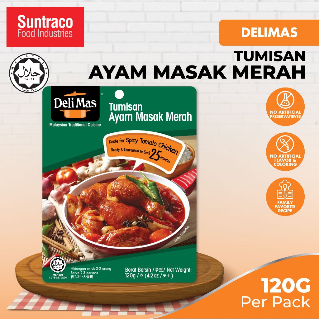 DeliMas Tumisan Ayam Masak Merah (120g) Cooking Paste Chicken Seasoning Pes Masakan