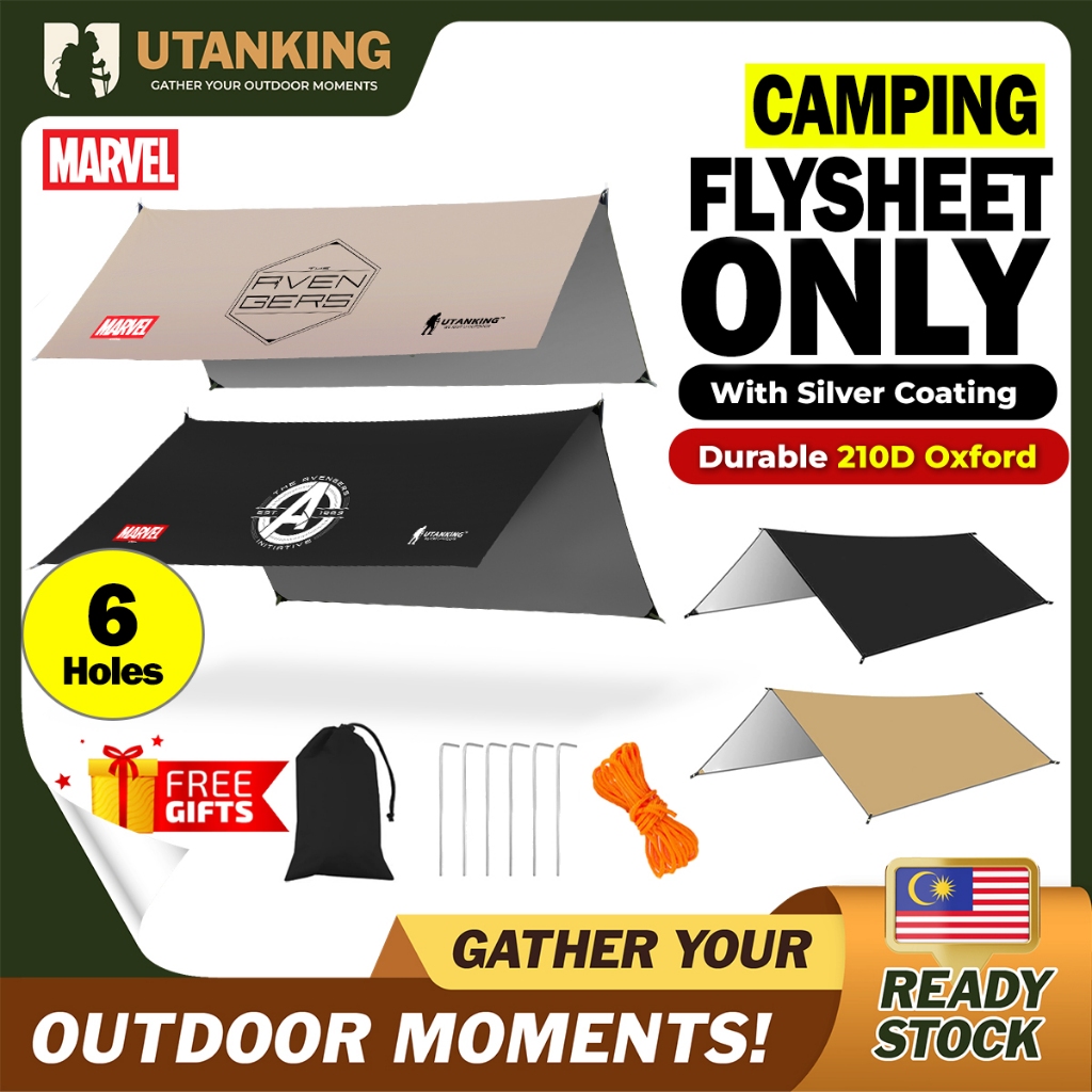 UtanKing™ Ultralight Weight Flysheet Waterproof Groundsheet Camping Tarp Alas Tent Bumbung Khemah