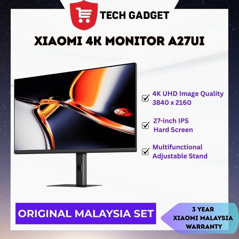 Xiaomi 4K Monitor A27Ui | 27" 4K UHD IPS Panel | Vivid Color & Professional Accuracy | All-in-One US
