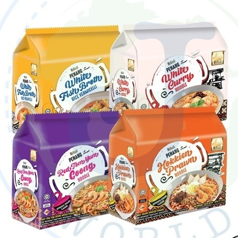 MYKUALI Signature Instant Noodles (4 Packets) HALAL Hokkien Prawn/Penang White Curry/Tomyum Goong/Mi Mamak by PenangToGo