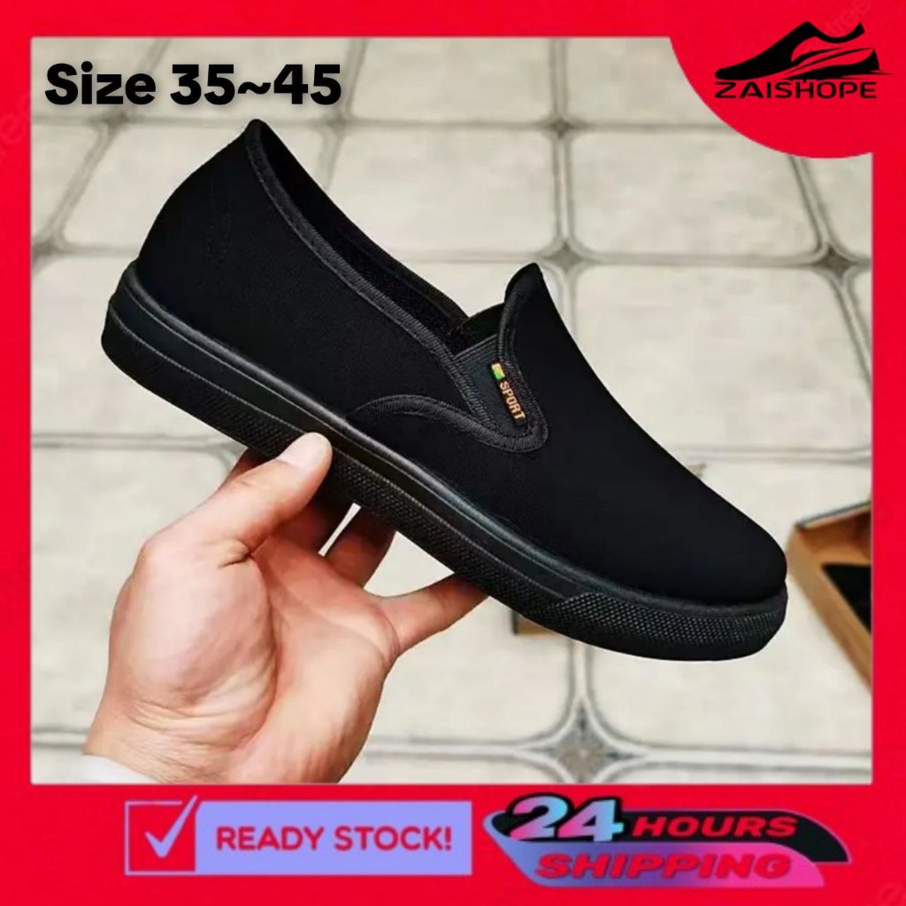 kasut kasut sarung lelaki kasut sekolah kasut kerja kasut hitam work shoes school shoes men shoes black shoes 40