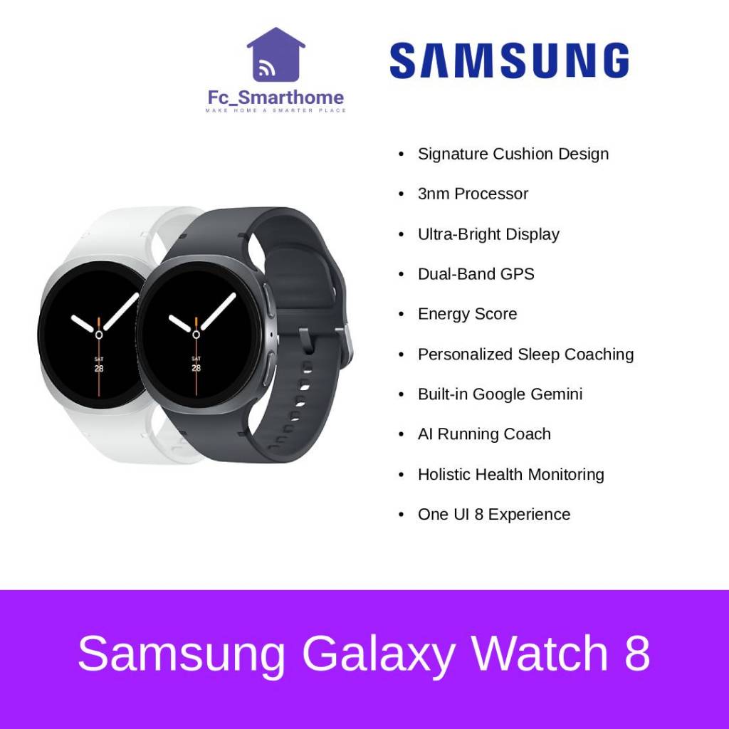 Samsung Galaxy Watch 8 (Bluetooth Version) | Smart Watch | Galaxy Ai | Bluetooth v5.3 | Google Gemini