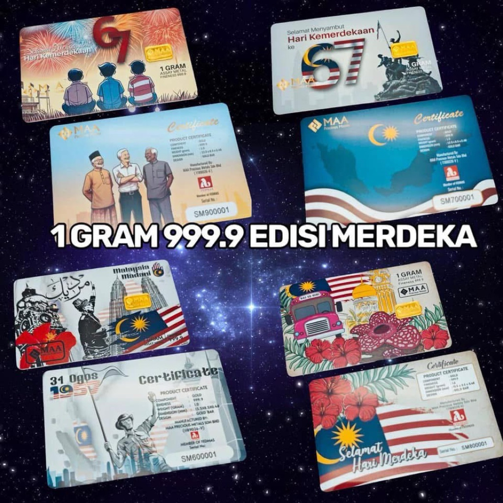 goldbar 1g MAA new AU 999.9 (edisi merdeka)