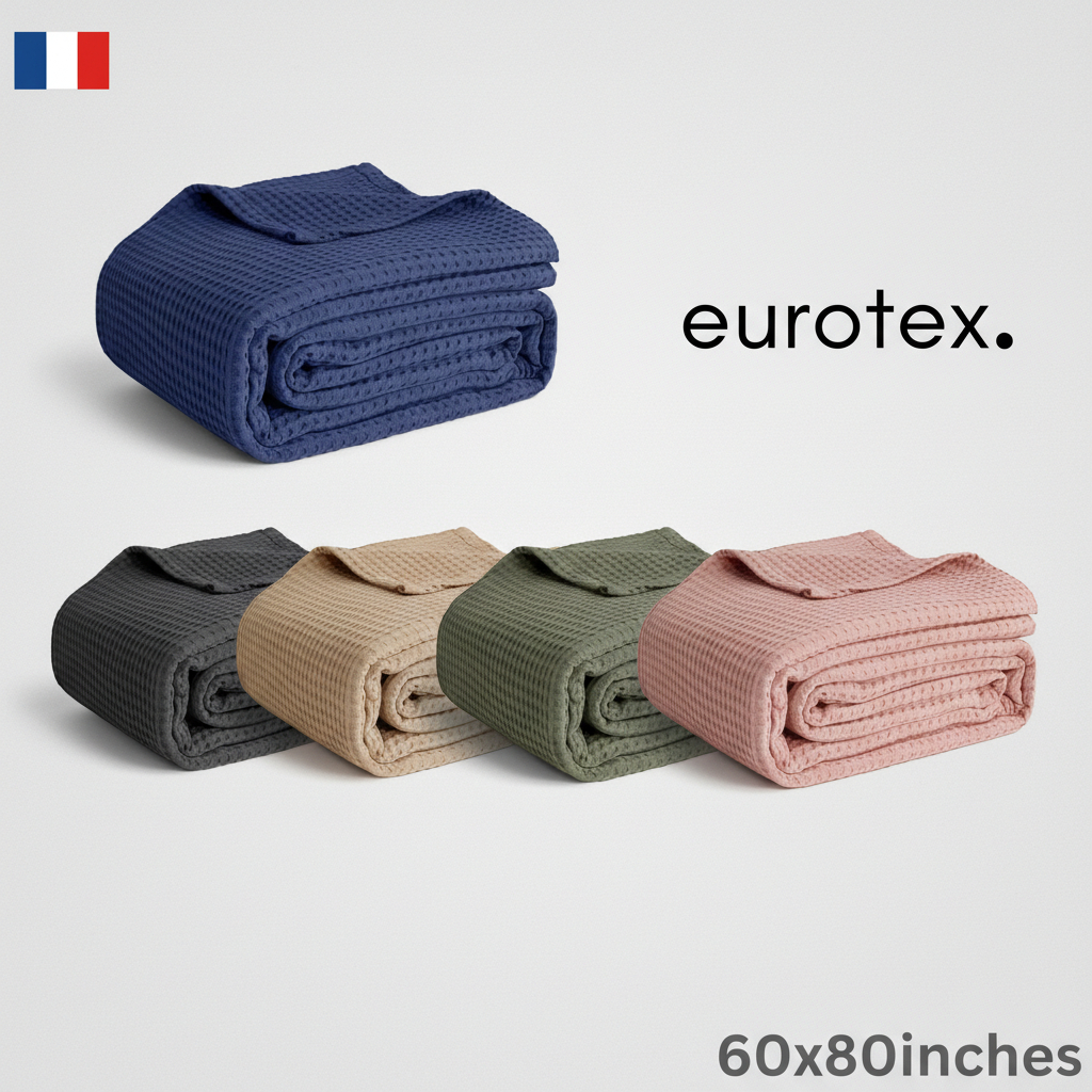 Waffle Blanket 100% Cotton 154x204cm Twin Blanket Thermal Blanket Cozy
