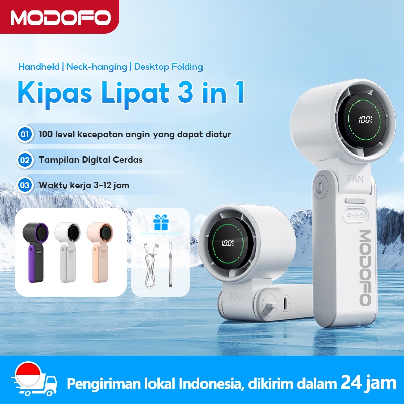MODOFO Kipas Portable Usb Mini Fan Handheld Cooler For Student,Turbo Kipas Aircond bateri Tahan Lama 3600mah,风扇 kipas an