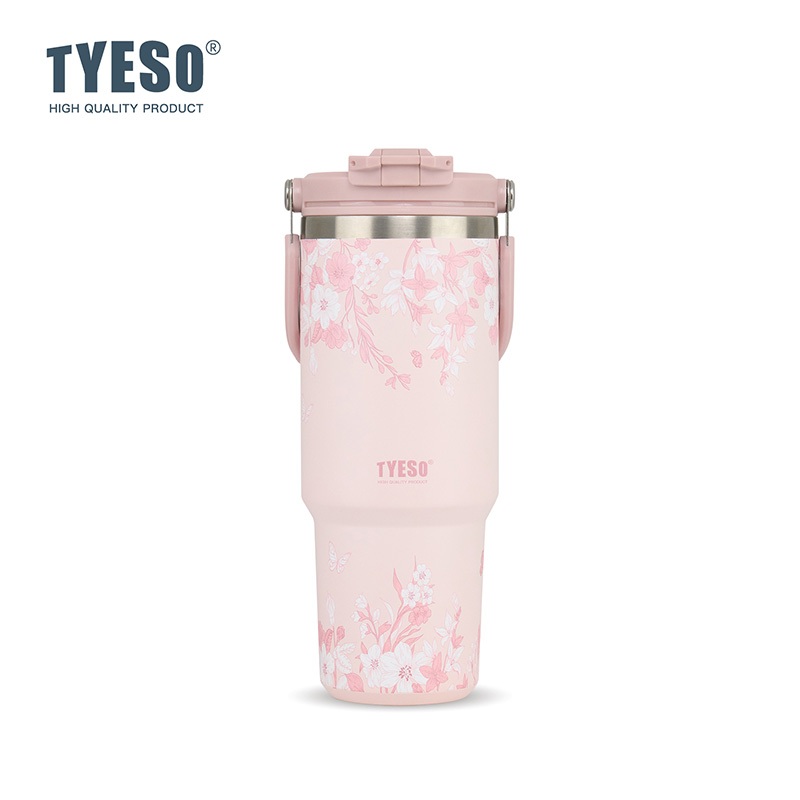 TYESO Floral In-Bloom Roamer Tumbler Stainless Steel Dual Sip Temperature Retention (900ml) TS-01024