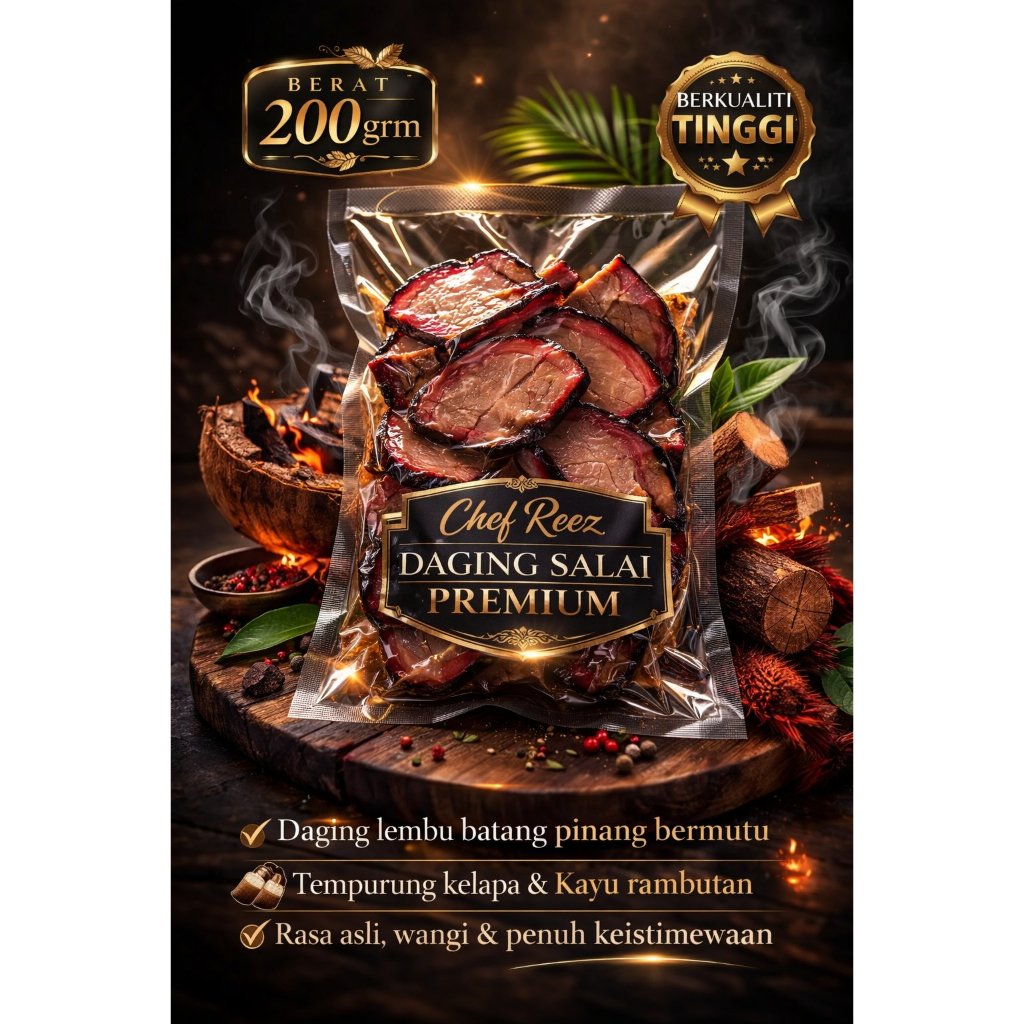 TERMURAH! Daging Salai – Daging Batang Pinang Original – Premium – 200grm