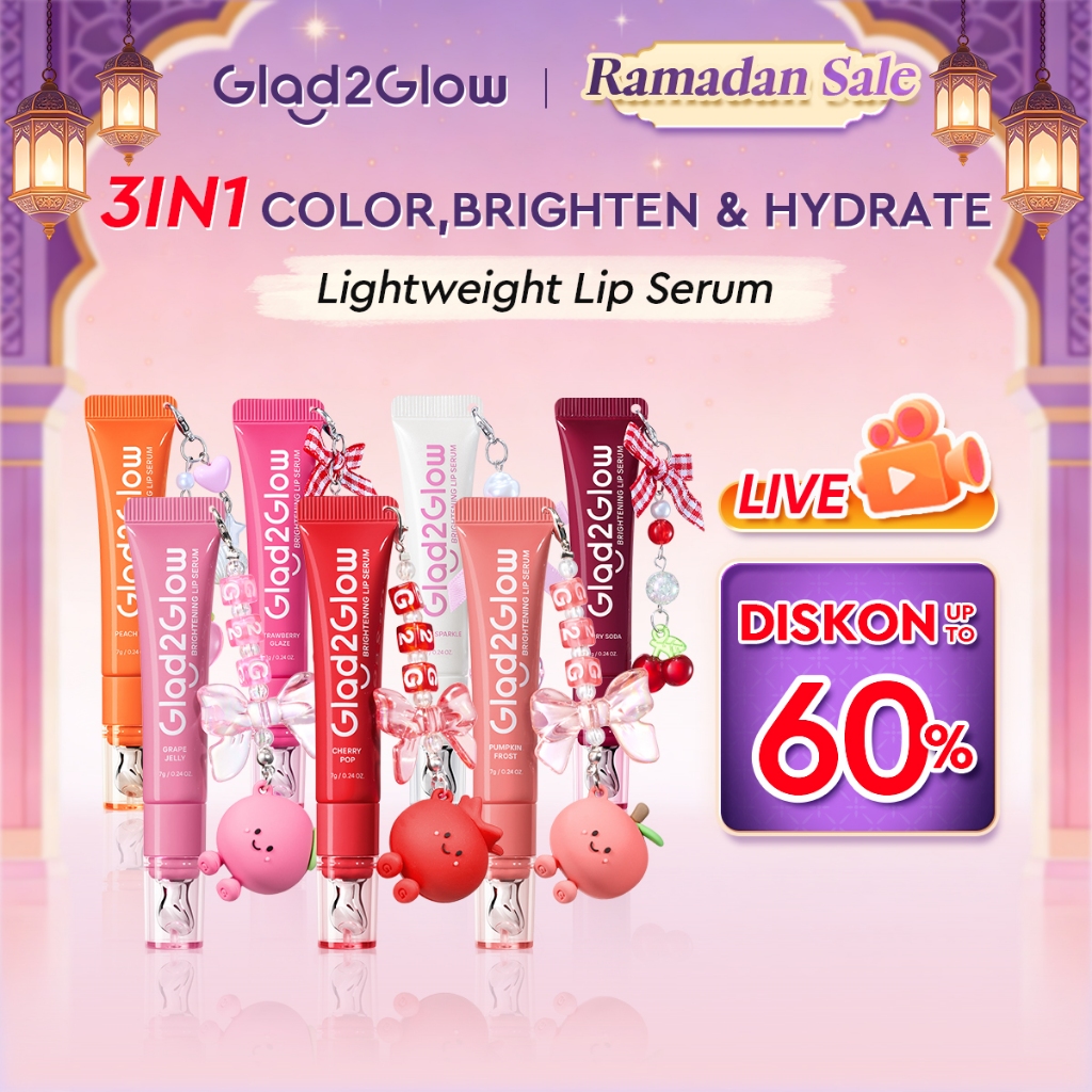 【New shade】Glad2Glow POUT CANDY Lip Gloss Brightening & Color & Hydrate 3in1 Lightweight Serum Lip Balm